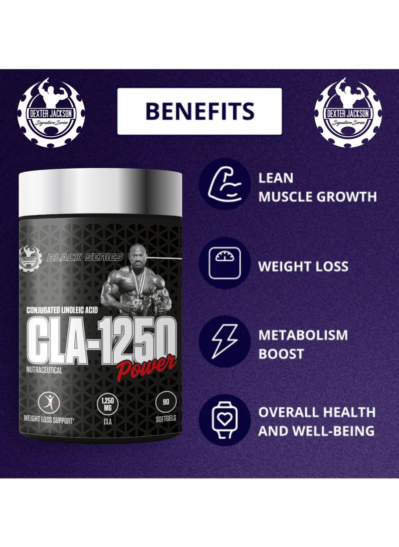 Black Series CLA 1250 mg - 90 Softgels - Supports Weight Loss, Enhances Performance, Boosts Metabolism