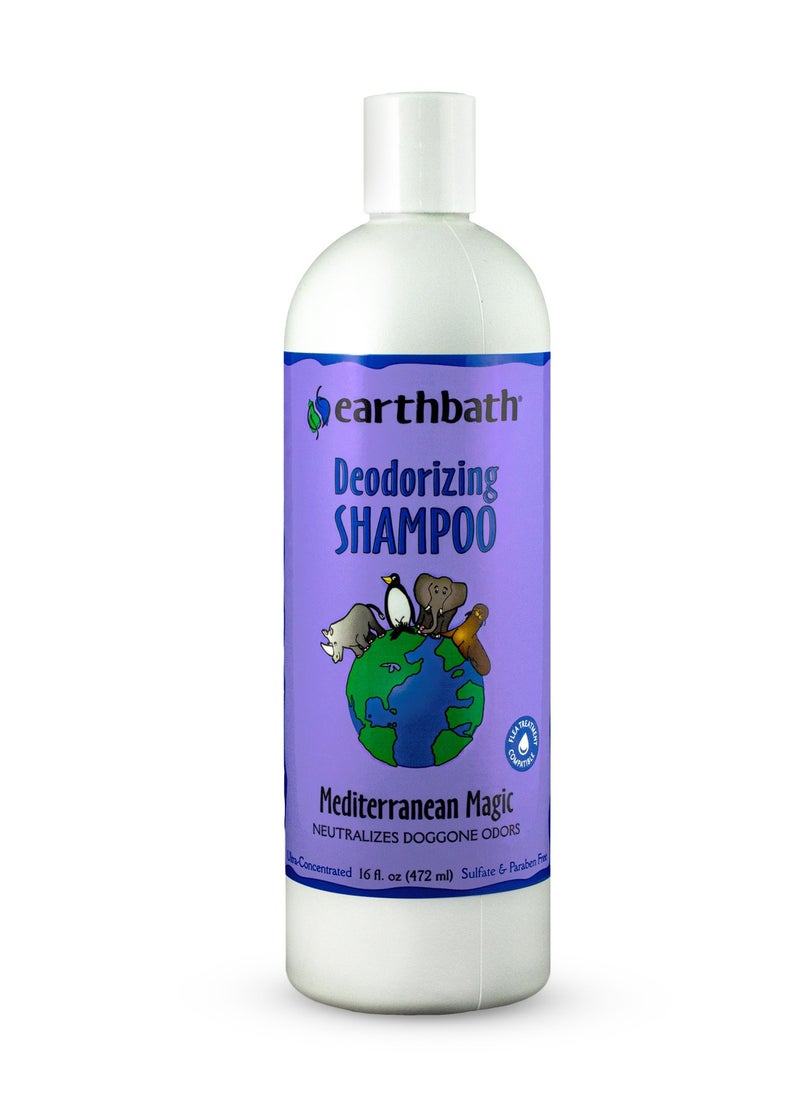 Earthbath Deodorizing Shampoo, Mediterranean Magic, Neutralizes Doggone Odors, Made in USA, 16 oz