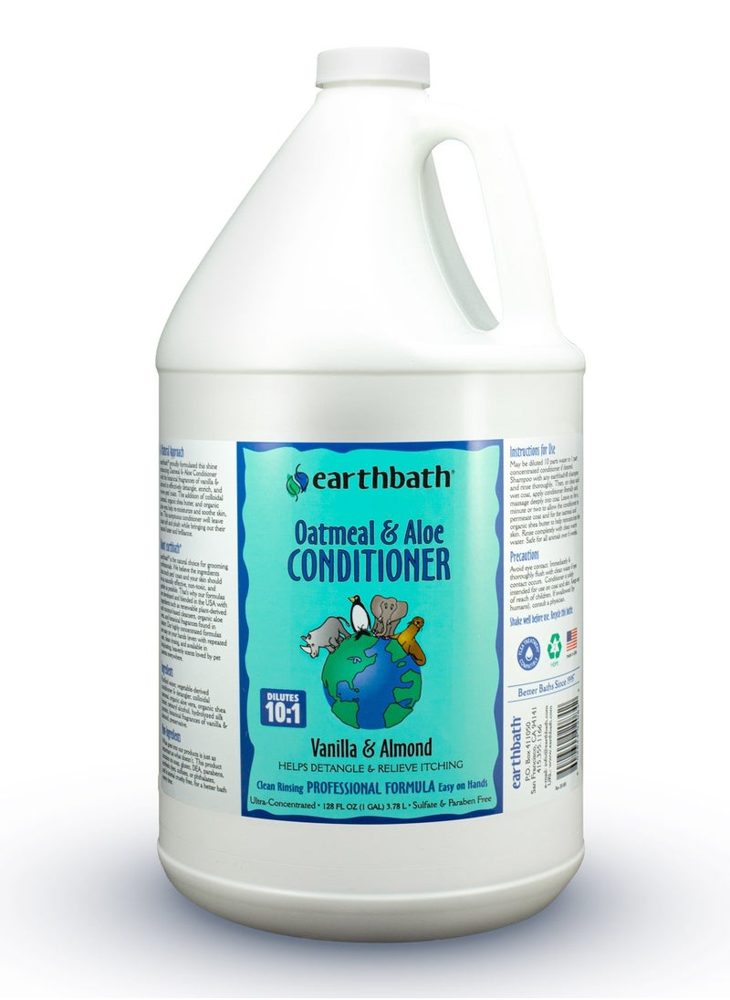 Earthbath Oatmeal & Aloe Conditioner – Vanilla & Almond, Made in USA, 128 oz (1 Gallon )