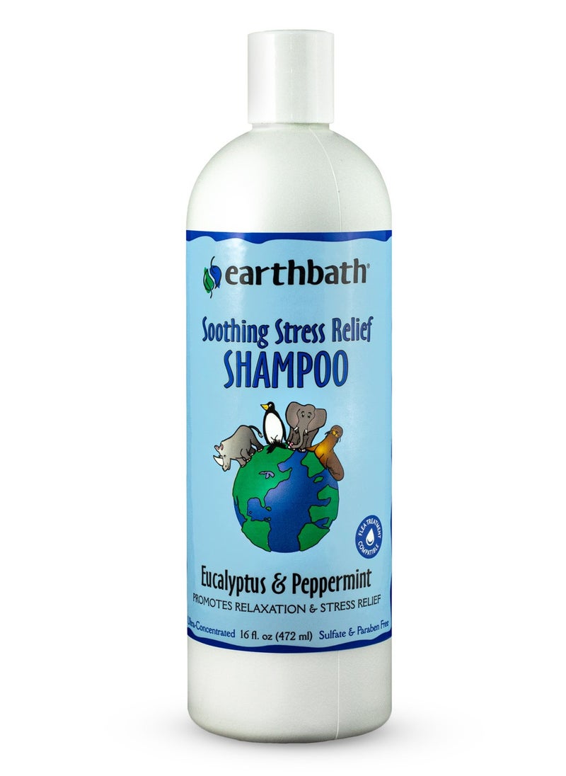 Earthbath Soothing Stress Relief Shampoo, Eucalyptus & Peppermint, Promotes Relaxation & Stress Relief, Made in USA, 16 oz