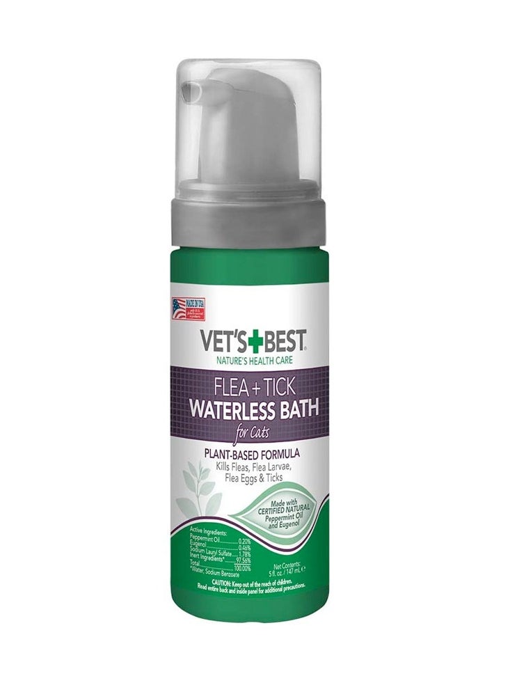 Vet’s Best Flea and Tick Waterless Bath Foam for Cats 5oz