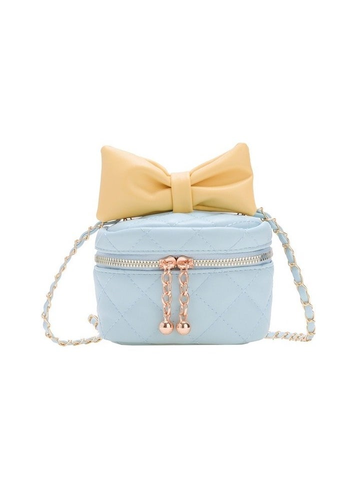 Girl shoulder bag bucket bag children's bag Colour:Light blue Colour:Beige