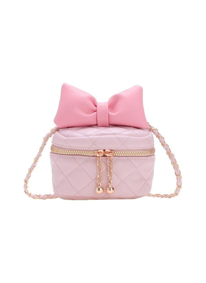 Girl shoulder bag bucket bag children's bag Colour:White - pink Colour:Beige