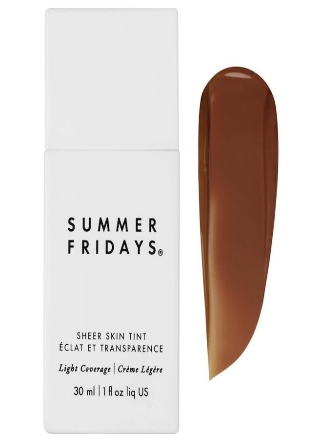 Summer Fridays Sheer Skin Tint with Hyaluronic Acid & Squalane – Lightweight, Hydrating Coverage,Shade 7 - Medium dark with a golden neutral base tone 30ml