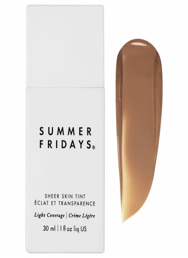 Summer Fridays Sheer Skin Tint with Hyaluronic Acid & Squalane – Lightweight, Hydrating Coverage, Shade 5 - Medium with a warm neutral base tone 30ml