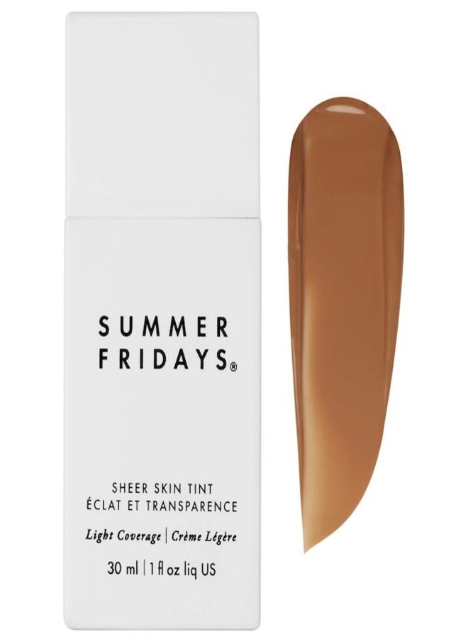 Summer Fridays Sheer Skin Tint with Hyaluronic Acid & Squalane – Lightweight, Hydrating Coverage, Shade 6 - Medium tan with a warm golden undertone 30ml