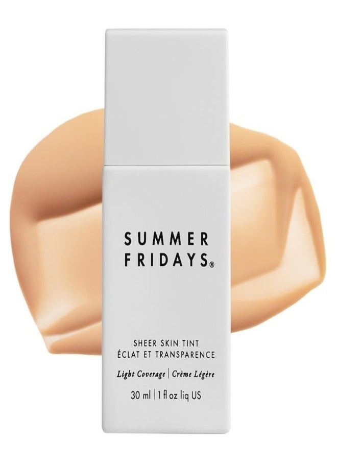 Summer Fridays Sheer Skin Tint with Hyaluronic Acid & Squalane – Lightweight, Hydrating Coverage, Shade 2 - Light with cool undertone 30ml