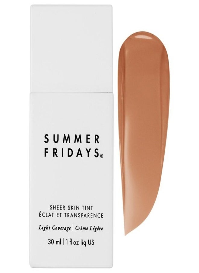 Summer Fridays Sheer Skin Tint with Hyaluronic Acid & Squalane – Lightweight, Hydrating Coverage,  4.5 - Medium with cool peach undertones 30ml