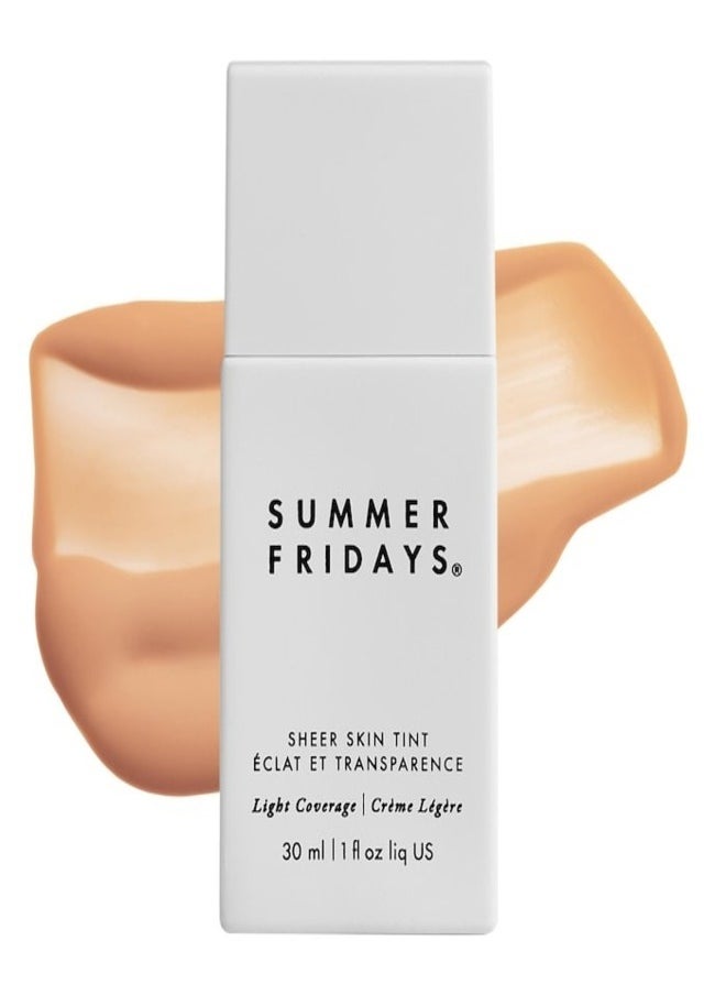 Summer Fridays Sheer Skin Tint with Hyaluronic Acid & Squalane – Lightweight, Hydrating Coverage, Shade 2.5 - light with cool peach undertones 30ml