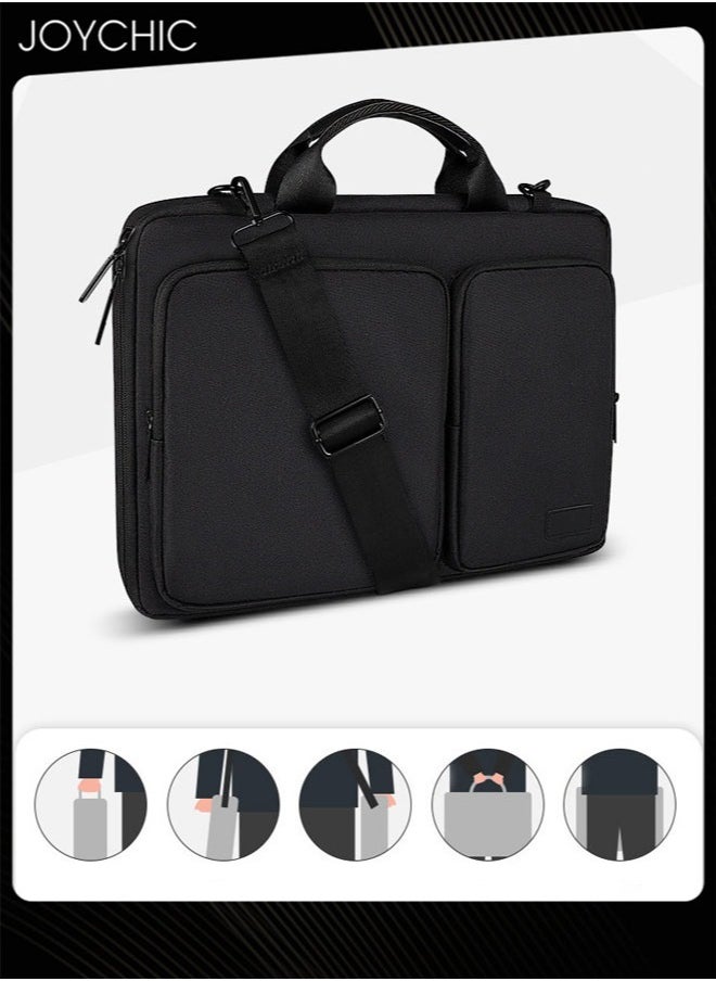 360° Protective Tablet Case Shoulder Bag Large Capacity Carrying Pouch Sleeve Case with Front Pocket Waterproof Vertical Laptop Handbag Fit 15.6 inch for Men Women Work School Travel