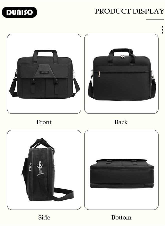 Laptop Bag Lightweight Computer Bag Travel Business Handbag Briefcase Water Resistance Shoulder Messenger Bag for Men and Women Work Office