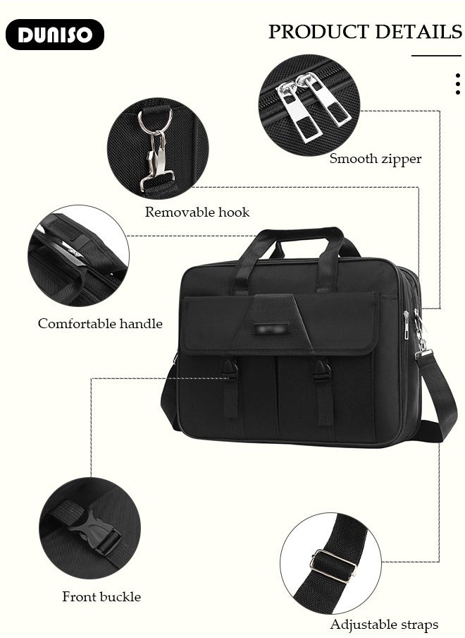 Laptop Bag Lightweight Computer Bag Travel Business Handbag Briefcase Water Resistance Shoulder Messenger Bag for Men and Women Work Office