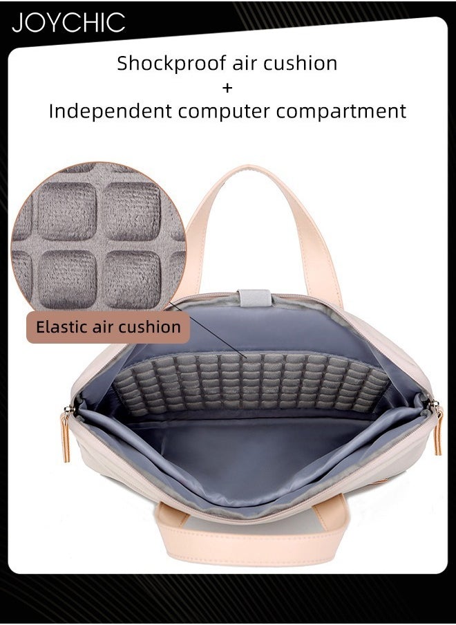 Casual Business Lightweight Zipper Laptop Bag  with Adjustable Shoulder Straps for Women Men Work Office School Compatible with 13 inch