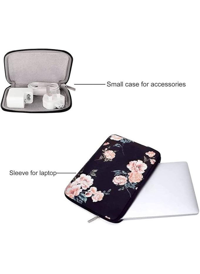 Laptop Sleeve Compatible with MacBook Air/Pro, 13-13.3 inch Notebook, Compatible with MacBook Pro 14 inch 2023-2021 A2779 M2 A2442 M1, Neoprene Camellia Bag Cover with Small Case