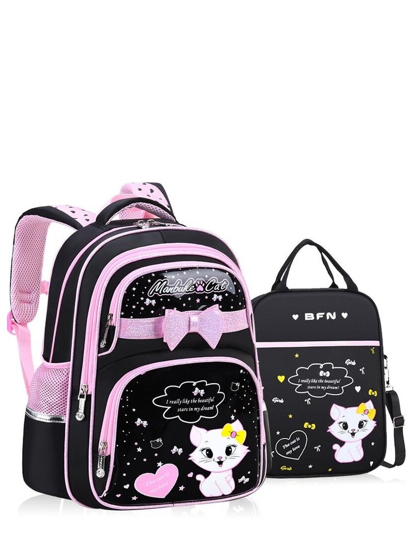 3 Pcs School Bags Backpack Set with  for Kids, Large Capacity Student Bookbag, Includes Backpack, Lunch Bag and Pencil Case, School Supplies for Boys Girls Teens