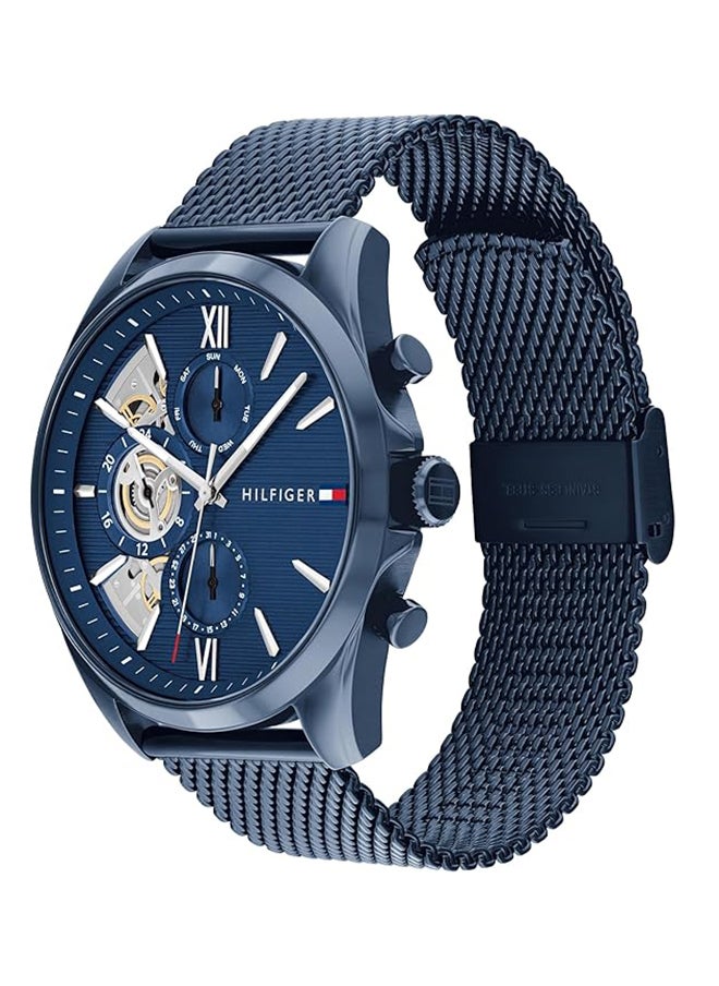 TOMMY HILFIGER ROUND ANALOG MEN'S BLUE CASE WATCH - 1710648