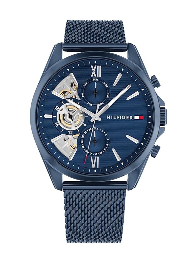 TOMMY HILFIGER ROUND ANALOG MEN'S BLUE CASE WATCH - 1710648