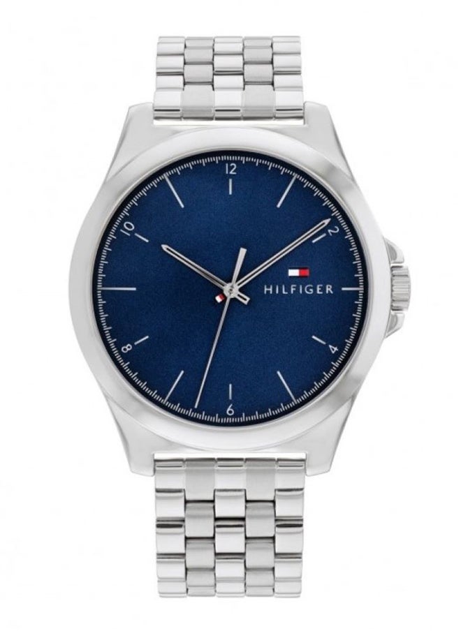 TOMMY HILFIGER ROUND ANALOG MEN'S NAVY CASE WATCH - 1710630