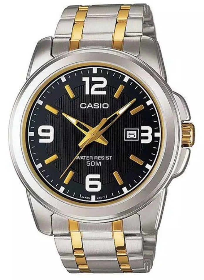 Casio Men's Stainless Steel Enticer Water Resistant Analog Dial Watch MTP-1314SG-1AVDF Silver- Gold