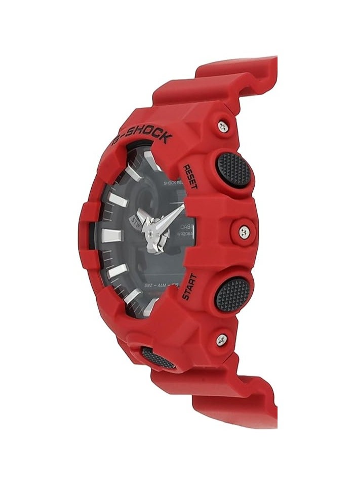 Casio G-Shock Watch - GA-700-4ADR Black Dial, Red Band