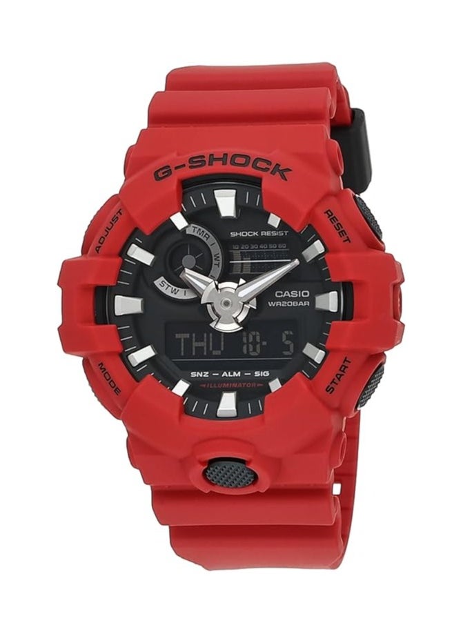 Casio G-Shock Watch - GA-700-4ADR Black Dial, Red Band