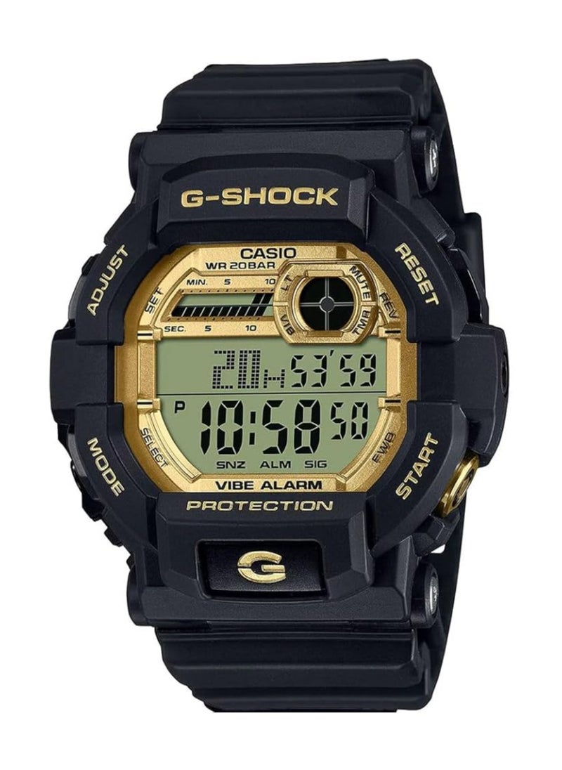 Casio Men Watch G- Shock Digital Gold and Black Clear Dial Resin Band GD-350GB-1DR