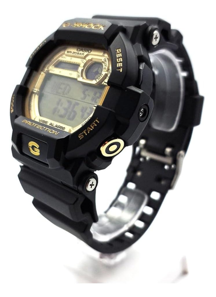 Casio Men Watch G- Shock Digital Gold and Black Clear Dial Resin Band GD-350GB-1DR