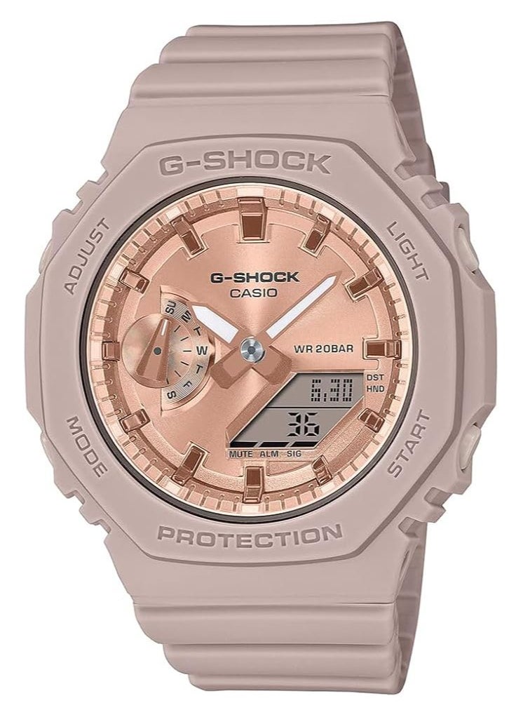 Casio Women Watch G- Shock Analog Digital Mirror-finished surface Pink-gold Dial