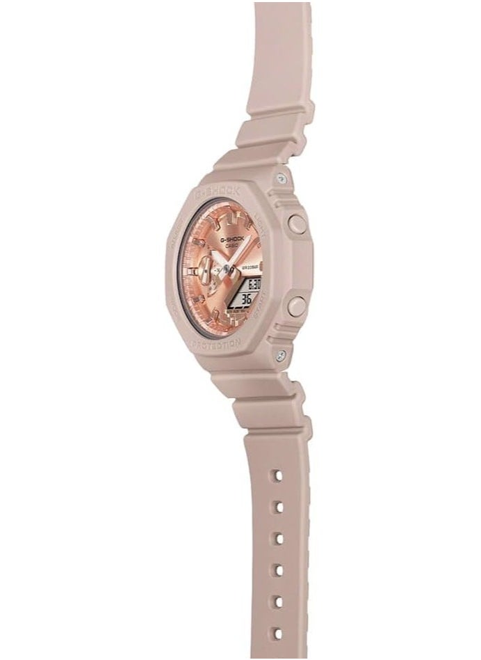 Casio Women Watch G- Shock Analog Digital Mirror-finished surface Pink-gold Dial