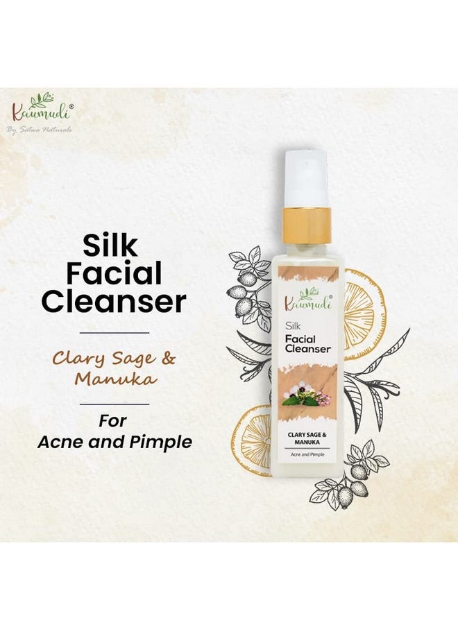 Silk Facial Cleanser With Clary Sage & Manuka For Acne & Pimples 120Ml / 4.06 Fl Oz