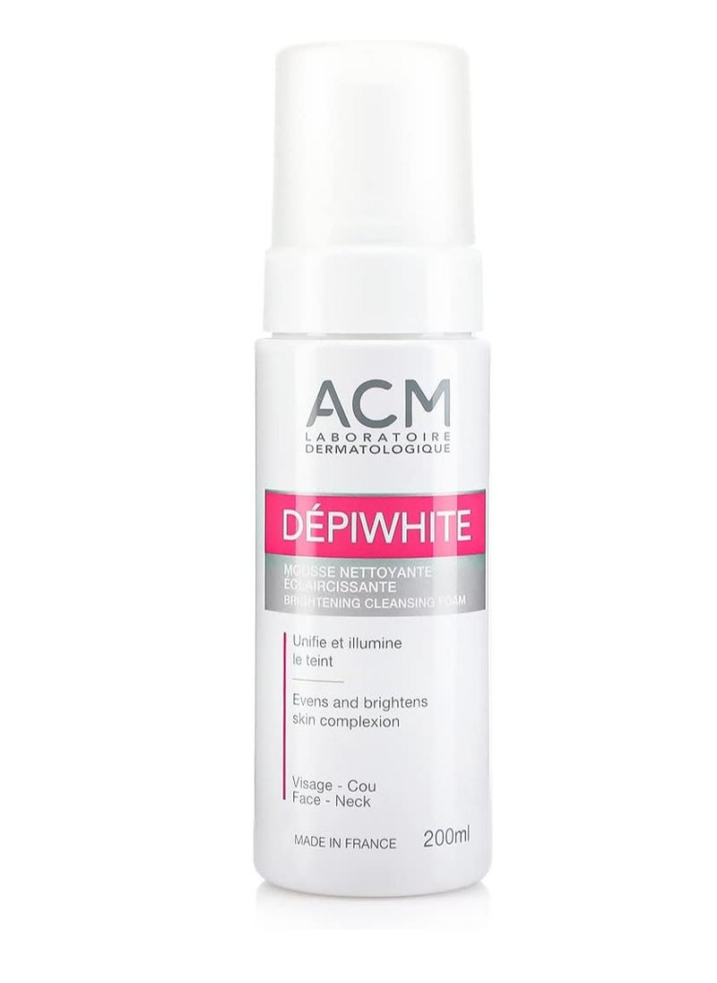 Depiwhite Brightening Cleansing Foam for Even and Brighten Face Neck Skin Complexion 200ml