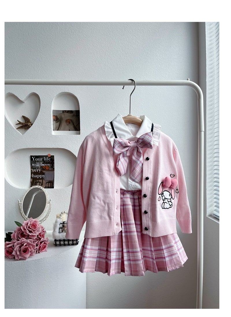 Girls' Western Bow College Style Three Piece Set