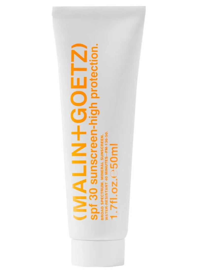 Malin + Goetz SPF30 Sunscreen - High Protection 50ml