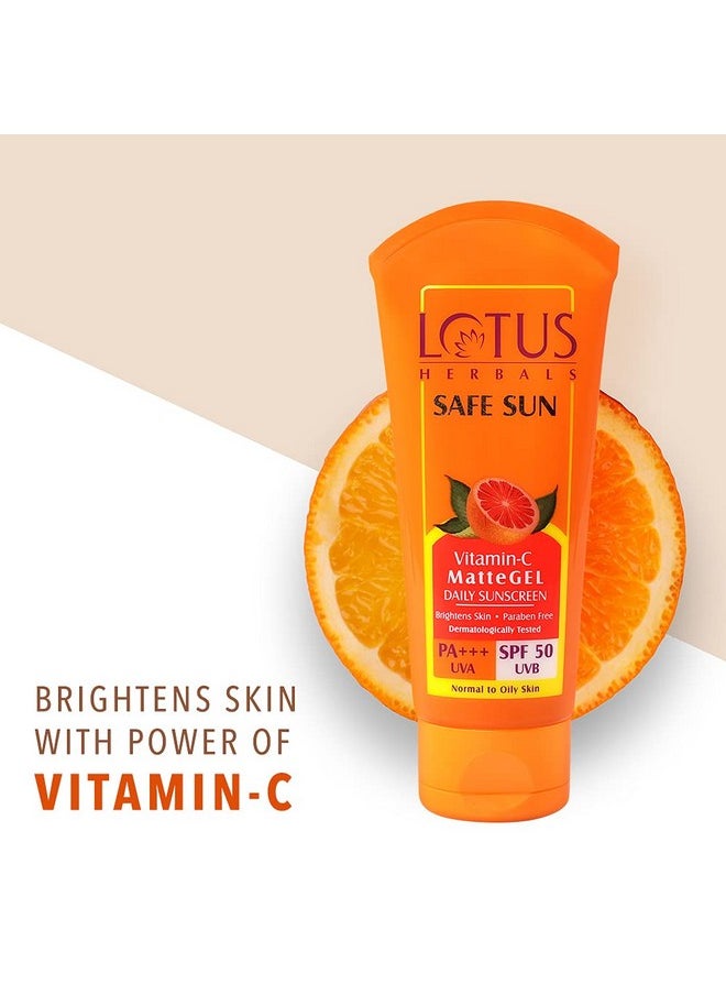 Herbals Safe Sun Vitamin C Matte Gel Daily Sunscreen Spf 50 Pa+++ Paraben Free Dermatologically Tested Anti Pollution Normaloily Skin 75G (Pack Of 1)