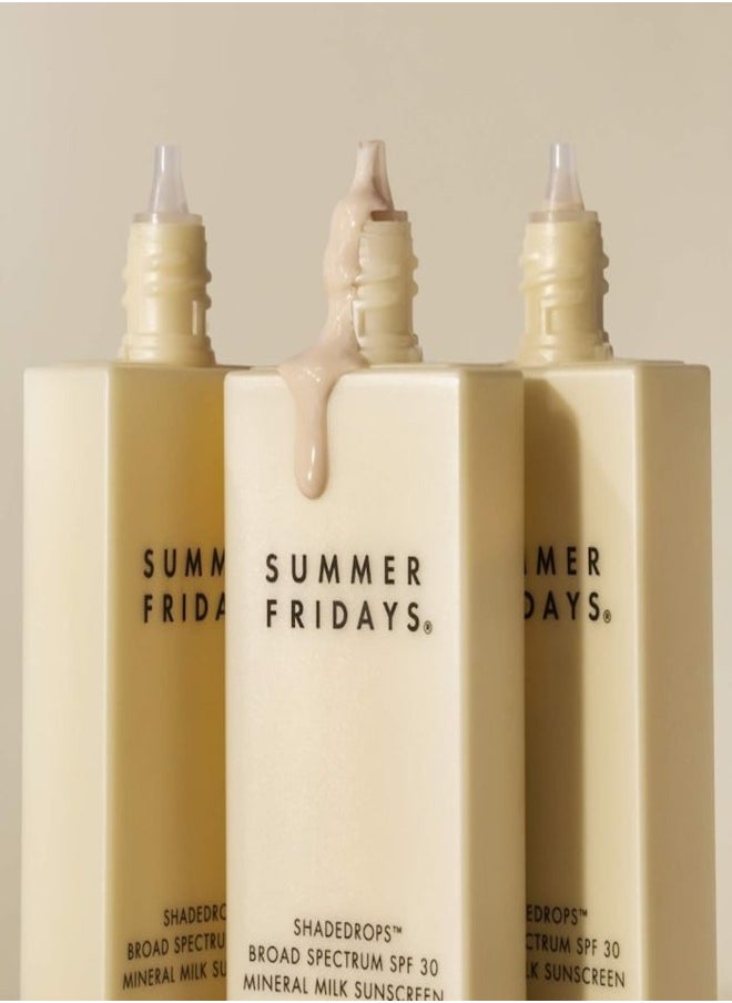 Summer Fridays ShadeDrops Mineral Sunscreen Milk SPF 30 - Broad Spectrum UV Protection, 50ml