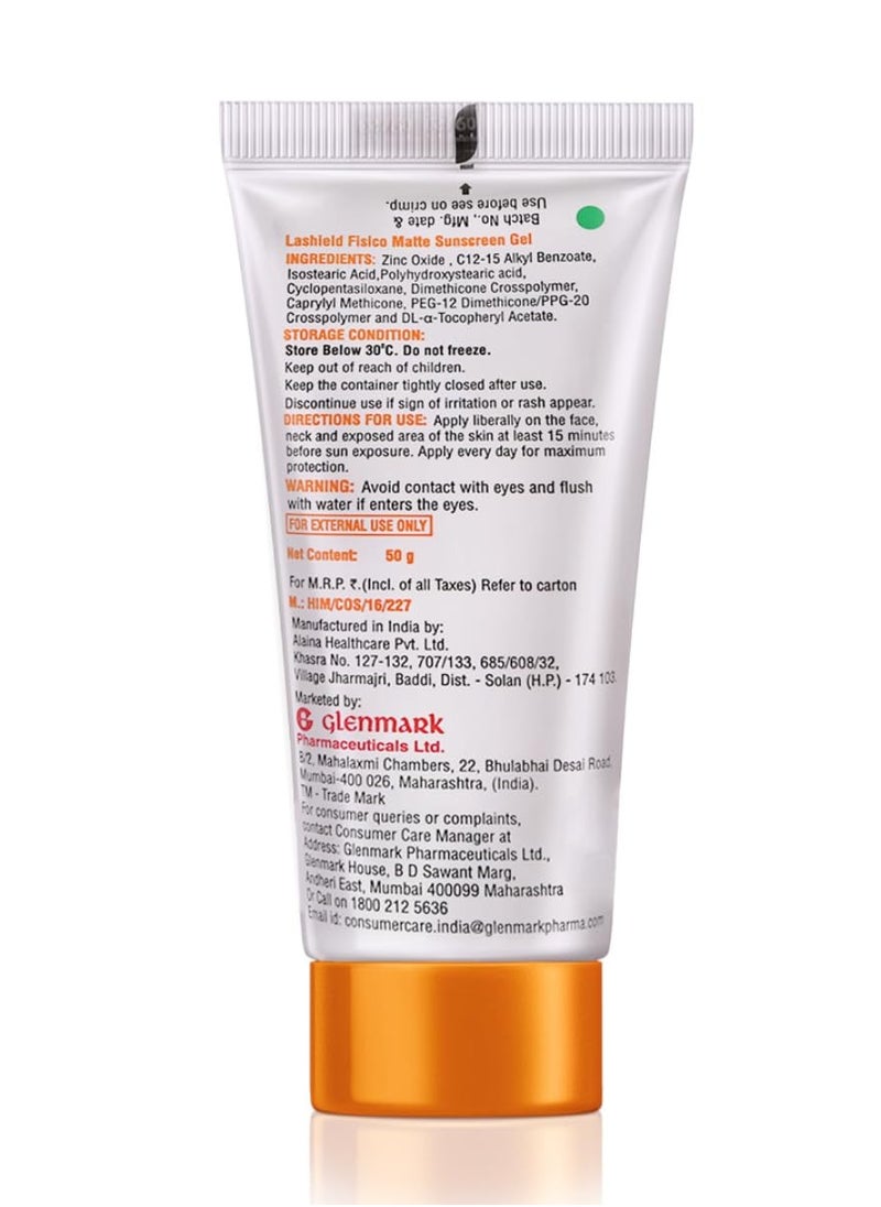 La Shield Fisico SPF 50+ & PA+++ Mineral Based Sunscreen Gel | Lightweight | Transparent | Water Resistant, 50 Grams