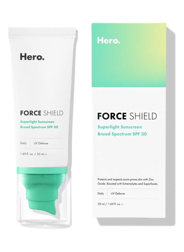 Hero Cosmetics Force Shield Superlight Sunscreen  SPF 30 1.69 fl oz  50 ml