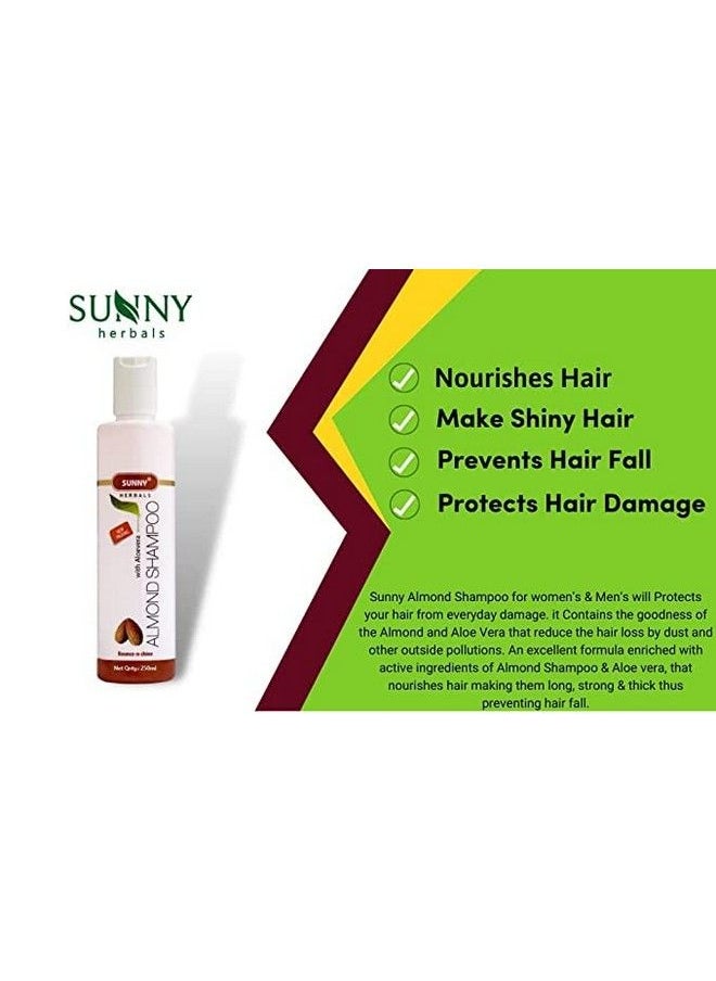 Almond Shampoo With Aloevera ; Nourishes Hair & Scalp Combats Hair Fall Makes Hair Stronger & Thicker ; Improves Follicular Health Gives Soft & Shiny Hair ; For Women & Men 250Ml (Pack Of 1)