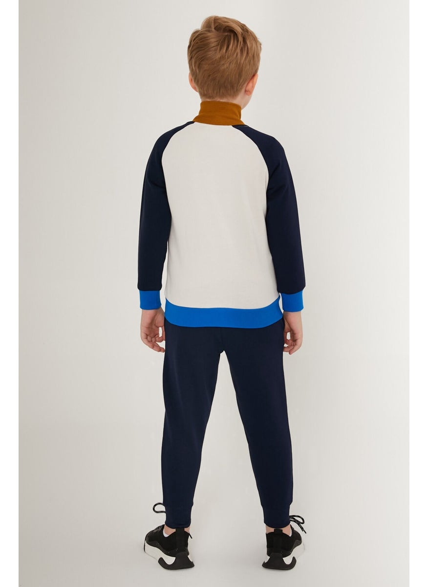 New York White Black Blue Boy's Tracksuit Set