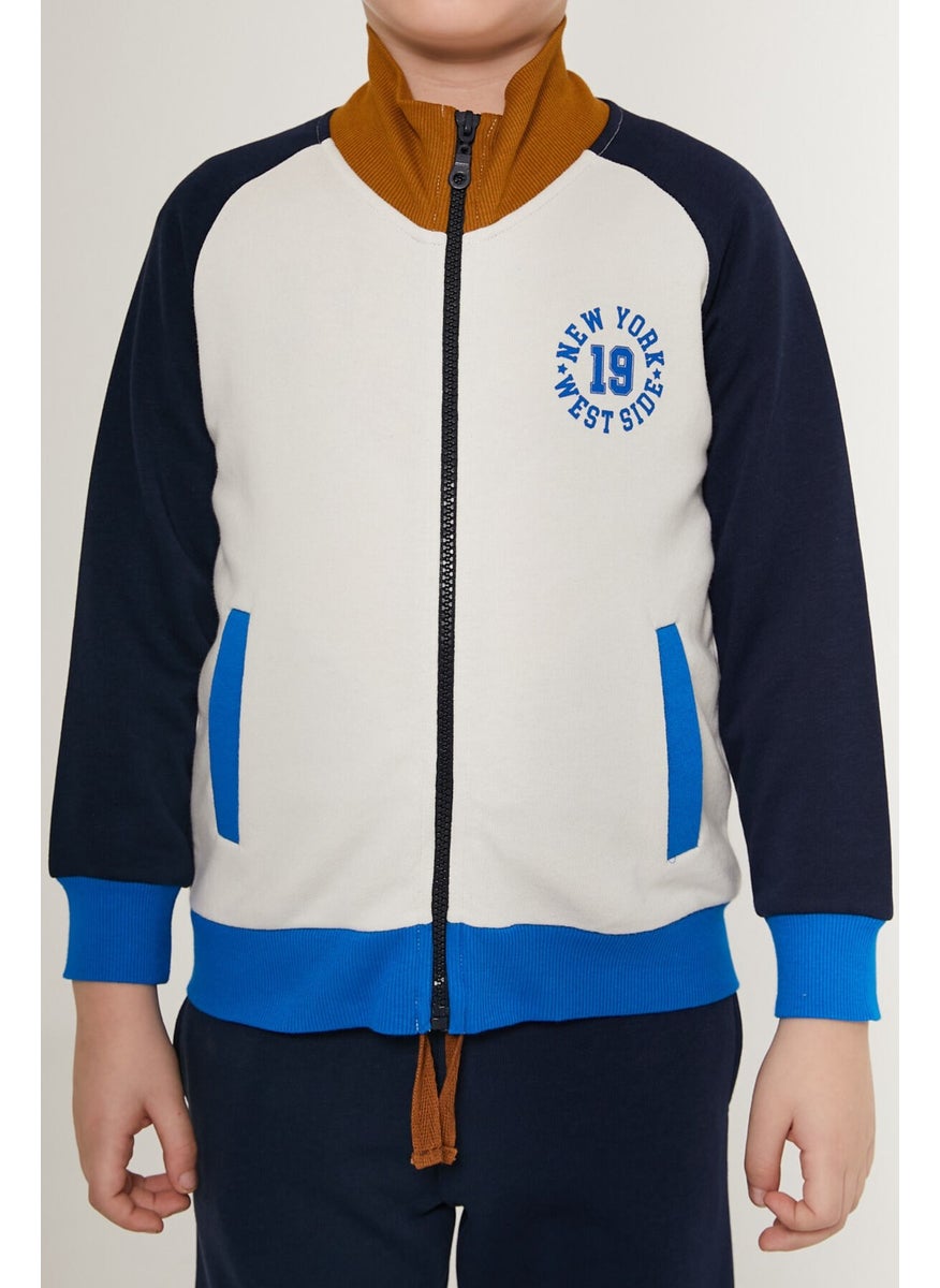 New York White Black Blue Boy's Tracksuit Set