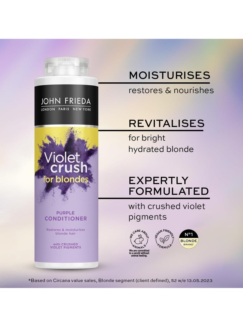 Violet Crush for Blondes Toning Conditioner for Blonde Hair Purple Conditioner for Blondes Value Pack 500 ml