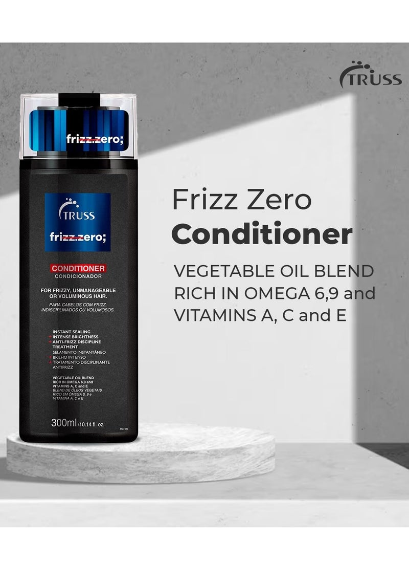 TRUSS Frizz Zero Conditioner - For Frizzy Hair - Anti Frizz, Anti Humidity Formula Protects Against Moisture While Providing Volume And Shine And Free Of Split Ends