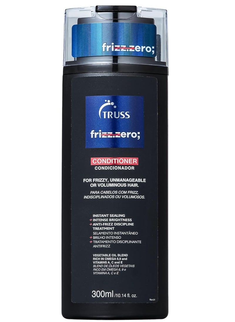 TRUSS Frizz Zero Conditioner - For Frizzy Hair - Anti Frizz, Anti Humidity Formula Protects Against Moisture While Providing Volume And Shine And Free Of Split Ends