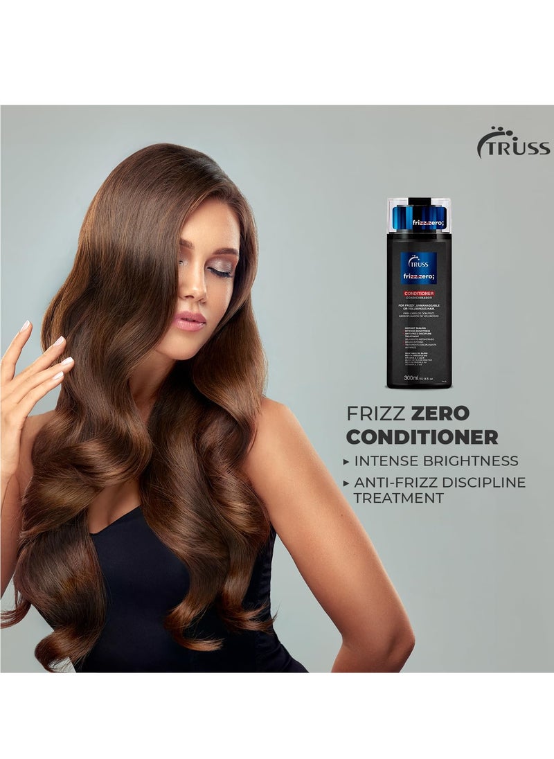 TRUSS Frizz Zero Conditioner - For Frizzy Hair - Anti Frizz, Anti Humidity Formula Protects Against Moisture While Providing Volume And Shine And Free Of Split Ends