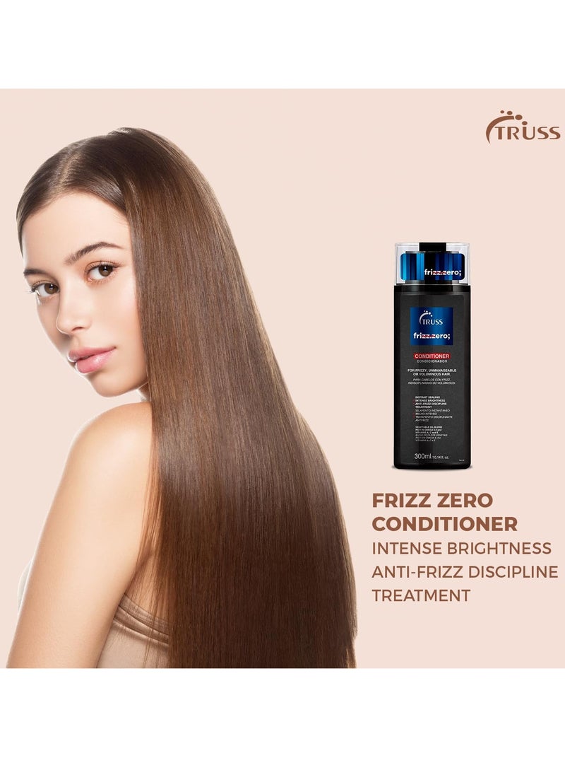 TRUSS Frizz Zero Conditioner - For Frizzy Hair - Anti Frizz, Anti Humidity Formula Protects Against Moisture While Providing Volume And Shine And Free Of Split Ends