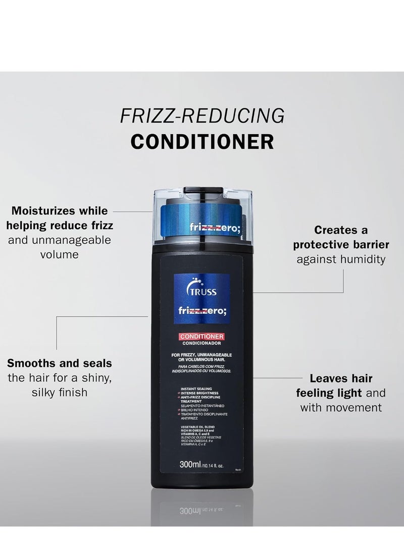 TRUSS Frizz Zero Conditioner - For Frizzy Hair - Anti Frizz, Anti Humidity Formula Protects Against Moisture While Providing Volume And Shine And Free Of Split Ends