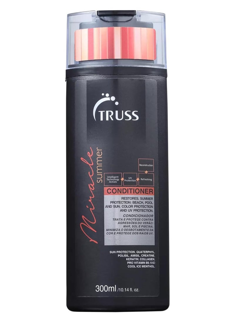 TRUSS Miracle Summer Conditioner - Moisturizing Conditioner, Protects Hair From Sun, UV, Ocean & Pool Water, Adds Shine, Prevents Color Fading - All Hair Types 300 ML