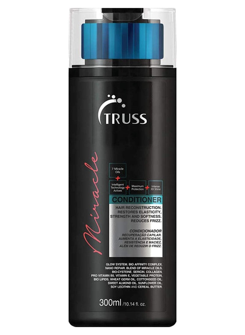 TRUSS Miracle Hair Conditioner: Anti-Aging Treatment for Dry Hair - Daily Repair, Enhanced Shine, and UV Protection - Color-Safe and Suitable for All Hair Types (300 ml)