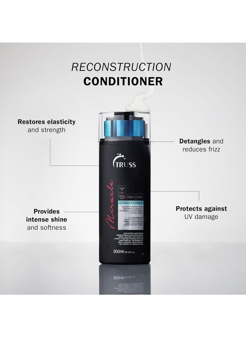 TRUSS Miracle Hair Conditioner: Anti-Aging Treatment for Dry Hair - Daily Repair, Enhanced Shine, and UV Protection - Color-Safe and Suitable for All Hair Types (300 ml)