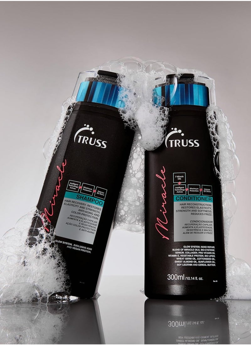 TRUSS Miracle Hair Conditioner: Anti-Aging Treatment for Dry Hair - Daily Repair, Enhanced Shine, and UV Protection - Color-Safe and Suitable for All Hair Types (300 ml)